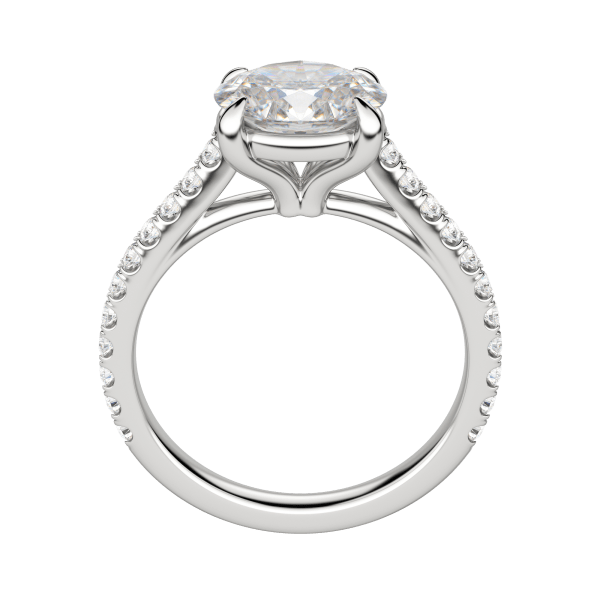 Edgy Accented Oval Cut Engagement Ring, Platinum, 18K White Gold, Hover, 
