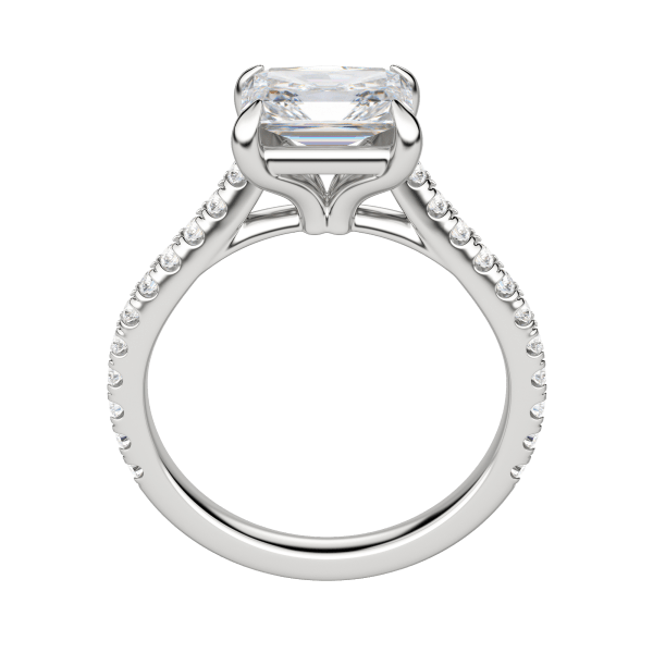 Edgy Accented Radiant Cut Engagement Ring, Platinum, 18K White Gold, Hover, 