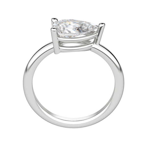 Edgy Basket Classic Pear Cut Engagement Ring, Platinum, 18K White Gold, Hover, 