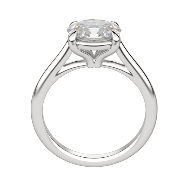 Edgy Classic Oval Cut Engagement Ring, Platinum, 18K White Gold, Hover, 
