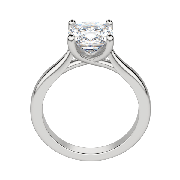 Harp Cushion Cut Engagement Ring, Platinum, 18K White Gold, Hover, 