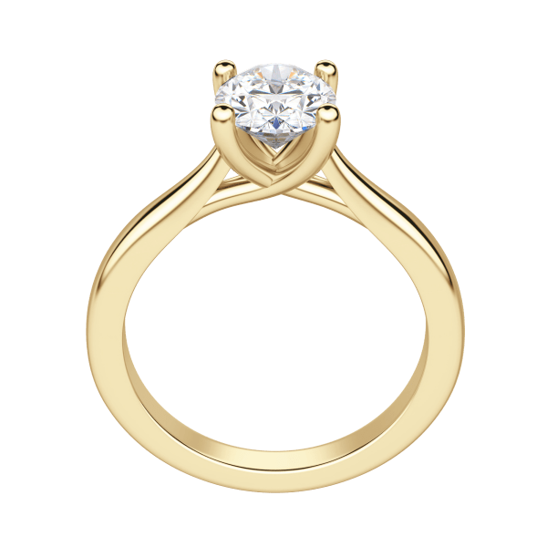 Harp Oval Cut Engagement Ring, 18K Yellow Gold, Hover, 