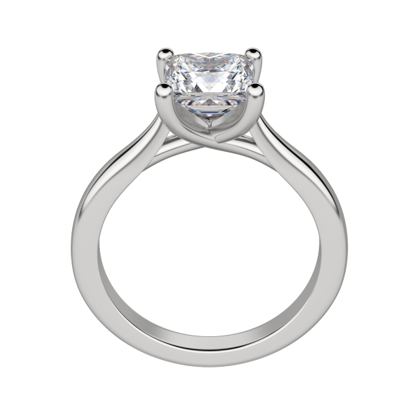 Harp Princess Cut Engagement Ring, Platinum, 18K White Gold, Hover, 