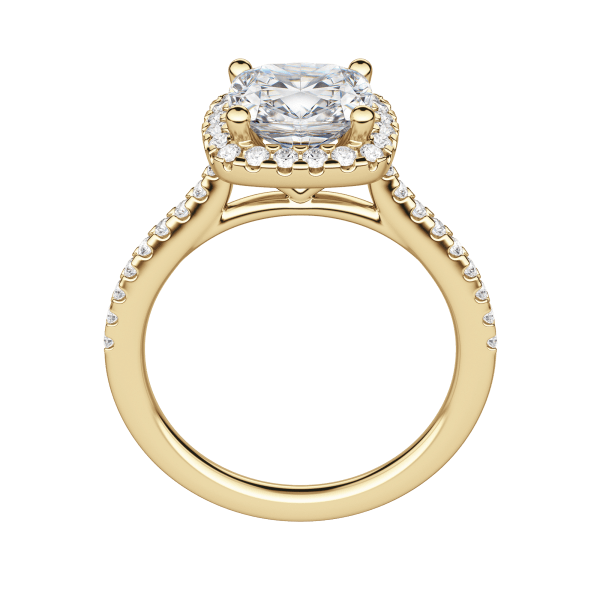 Helm Cushion Cut Engagement Ring, 18K Yellow Gold, Hover, 