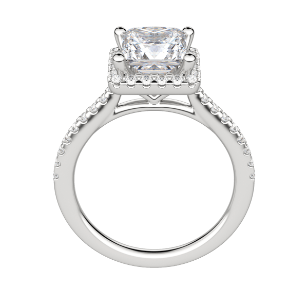 Helm Princess Cut Engagement Ring, Platinum, 18K White Gold, Hover, 