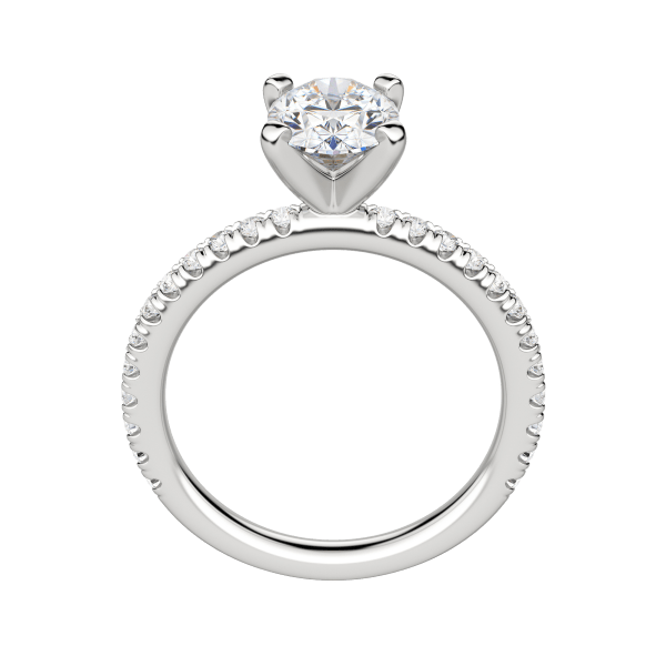 Holm Accented Oval Cut Engagement Ring, Platinum, 18K White Gold, Hover, 
