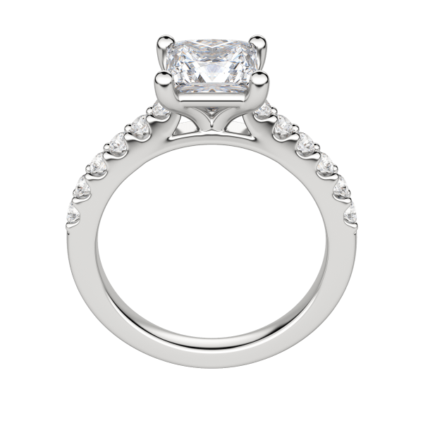 Hora Princess Cut Engagement Ring, Hover, 18K White Gold, Platinum, 