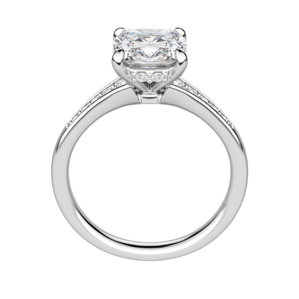 Iris Cushion Cut Engagement Ring, Platinum, 18K White Gold, Hover, 