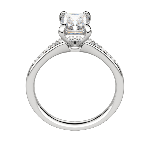 Iris Radiant Cut Engagement Ring, Hover, Platinum, 18K White Gold, 
