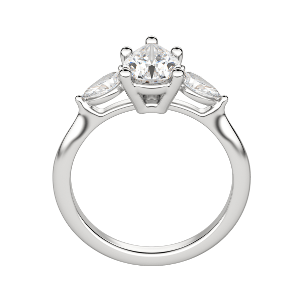 Lily Classic Pear Cut Engagement Ring, Hover, Platinum, 18K White Gold, 