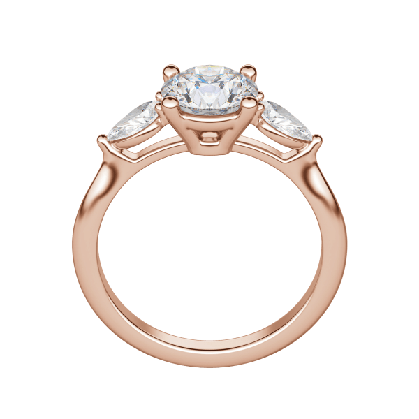 Lily Classic Round Cut Engagement Ring, Hover, 14K Rose Gold, 