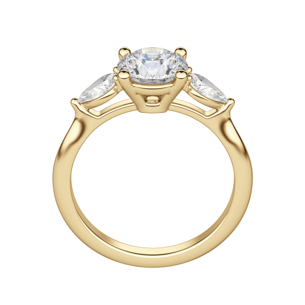 Lily Classic Round Cut Engagement Ring, Hover, 18K Yellow Gold, 