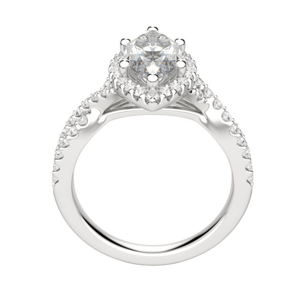 Lush Marquise Cut Engagement Ring, 18K White Gold, Platinum, Hover, 