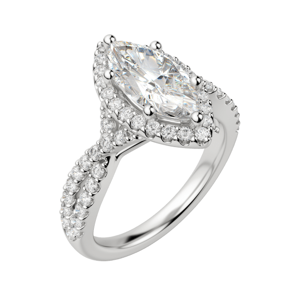 Lush Marquise Cut Engagement Ring, Default, 18K White Gold, Platinum,\r
