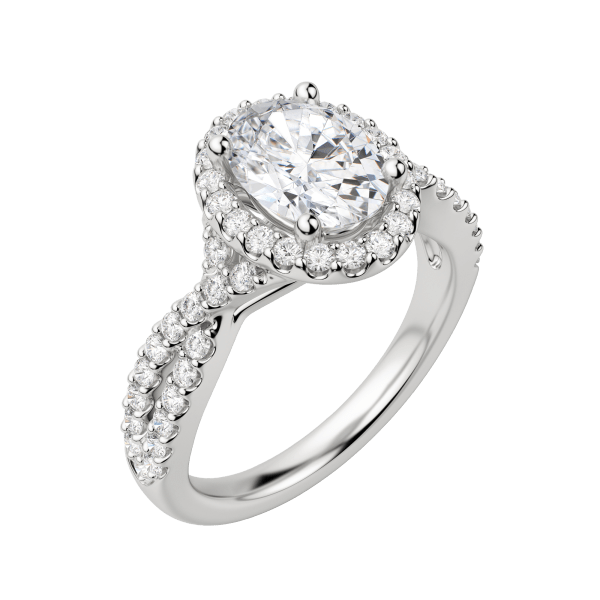 Lush Oval Cut Engagement Ring, Default, 18K White Gold, Platinum,\r
