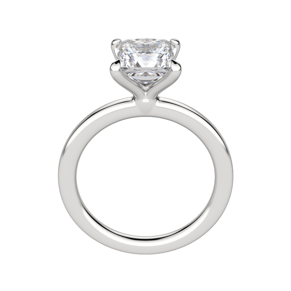Lyre Classic Princess Cut Engagement Ring, Hover, 18K White Gold, Platinum