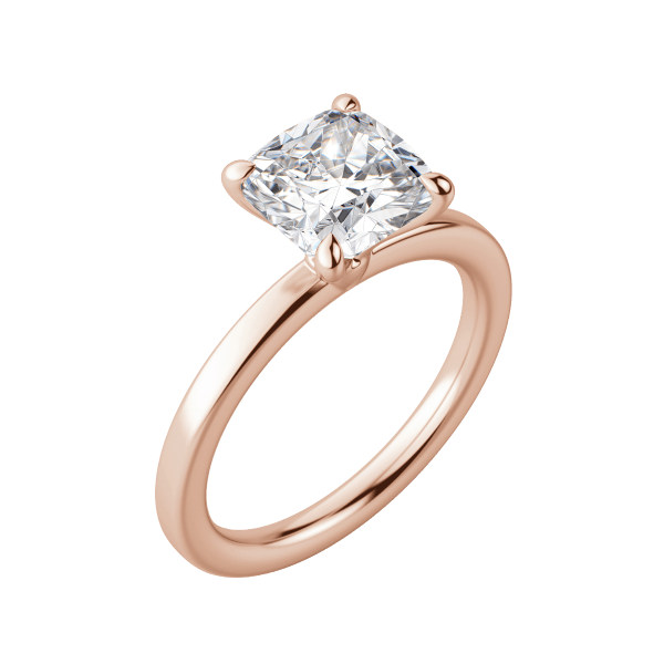Lyre Classic Cushion Cut Engagement Ring, Default, 14K Rose Gold