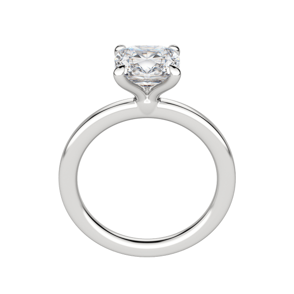 Lyre Classic Cushion Cut Engagement Ring, Hover, 18K White Gold, Platinum