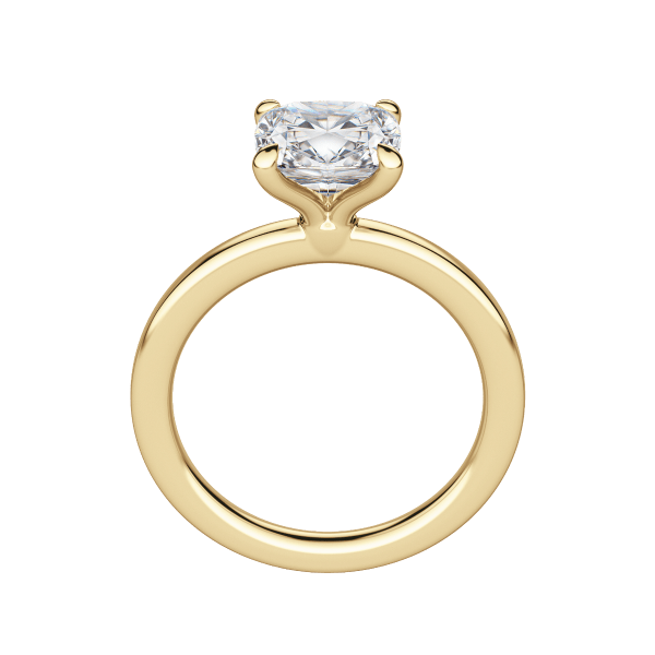 Lyre Classic Cushion Cut Engagement Ring, Hover, 18K Yellow Gold