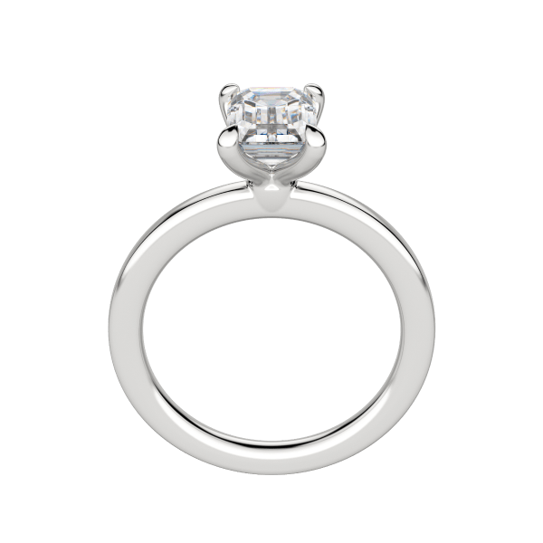 Lyre Classic Emerald Cut Engagement Ring, Hover, 18K White Gold, Platinum