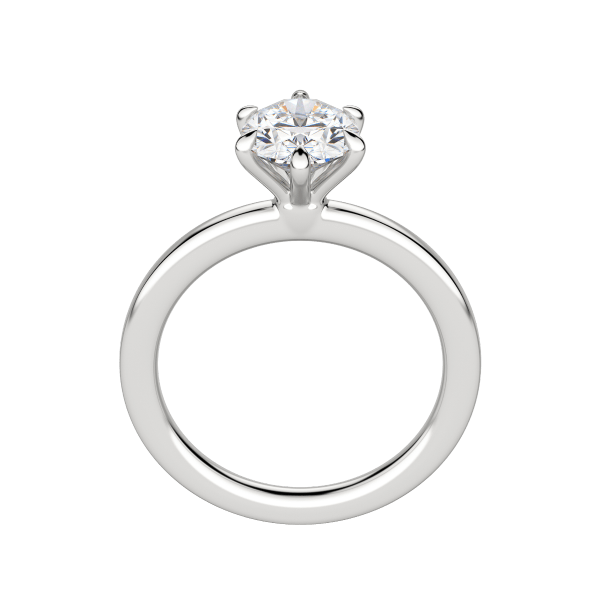 Lyre Classic Oval Cut Engagement Ring, Hover, 18K White Gold, Platinum