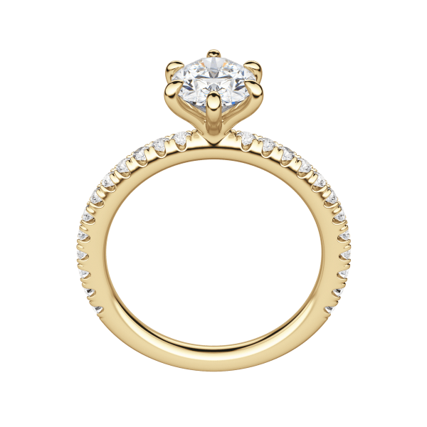 Lyre Accented Oval Cut Engagement Ring, Hover, 18K Yellow Gold, 