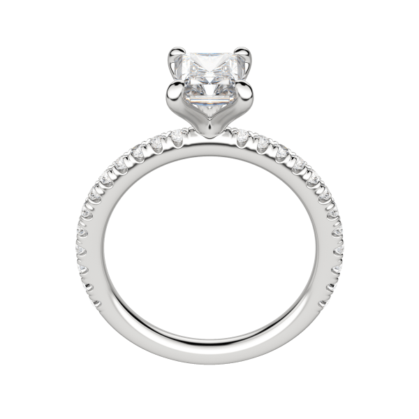 Lyre Accented Radiant Cut Engagement Ring, Hover, 18K White Gold, Platinum, 