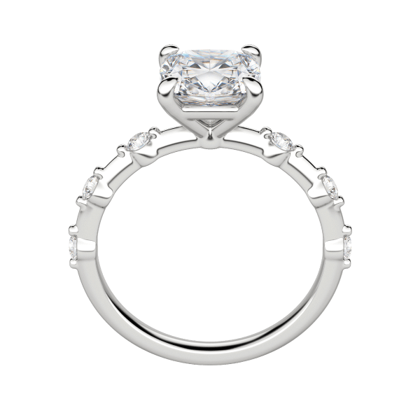 Napa Cushion Cut Engagement Ring, 18K White Gold, Platinum, Hover
