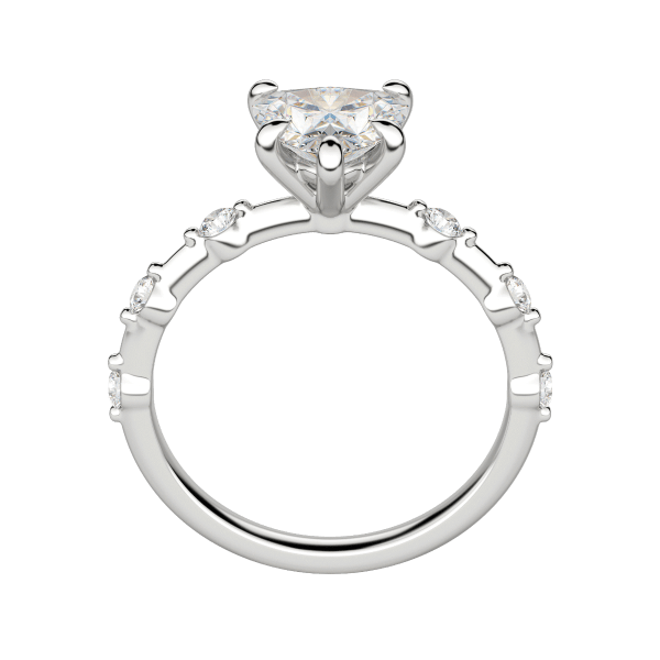 Napa Heart Cut Engagement Ring, 18K White Gold, Platinum, Hover