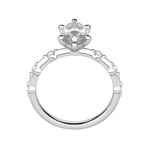 Napa Marquise Cut Engagement Ring, 18K White Gold, Platinum, Hover