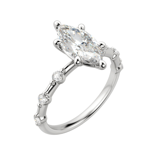 Napa Marquise Cut Engagement Ring, Default, 18K White Gold, Platinum,