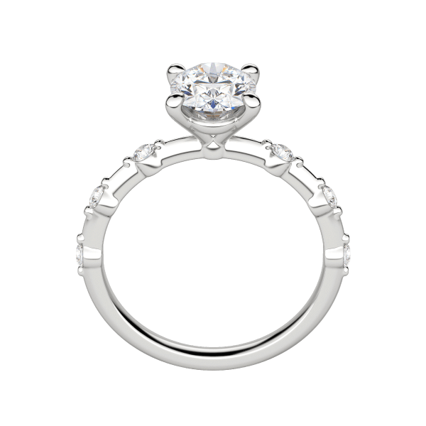 Napa Oval Cut Engagement Ring, 18K White Gold, Platinum, Hover