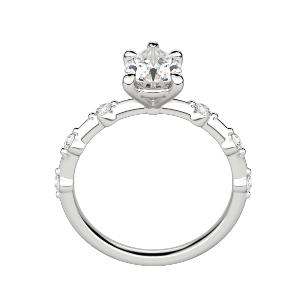 Napa Pear Cut Engagement Ring, 18K White Gold, Platinum, Hover
