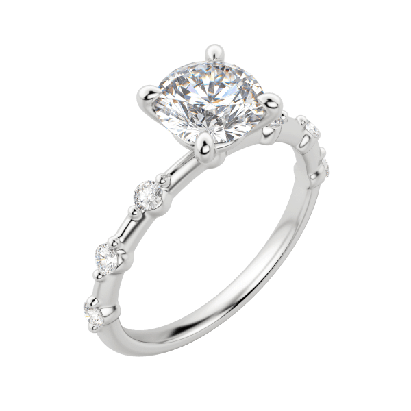 Napa Round Cut Engagement Ring, Default, 18K White Gold, Platinum