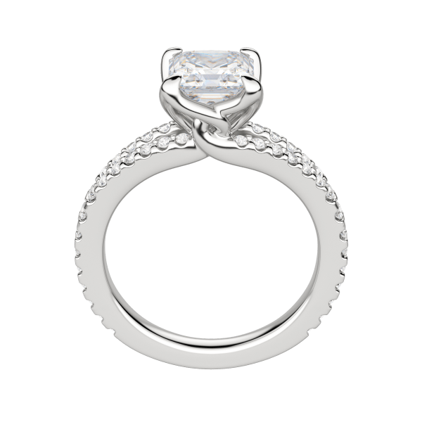 Raia Asscher Cut Engagement Ring, 18K White Gold, Platinum, Hover, 