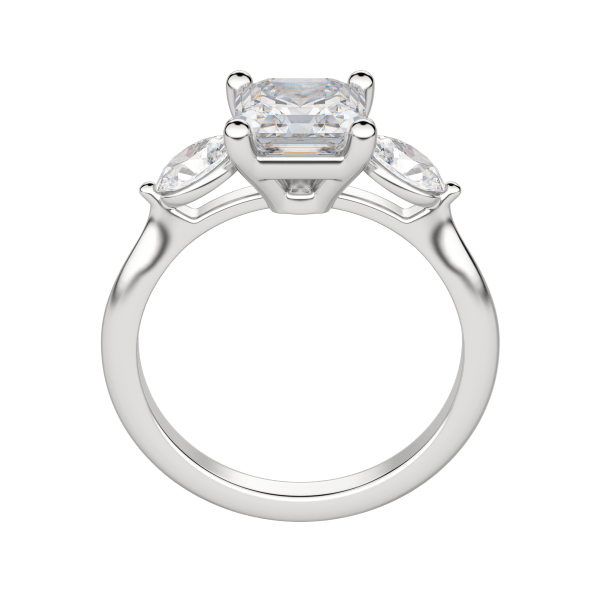 Rhea Classic Asscher Cut Engagement Ring, Hover, 18K White Gold, Platinum, 