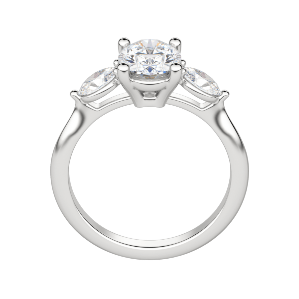 Rhea Classic Oval Cut Engagement Ring, Hover, 18K White Gold, Platinum, 