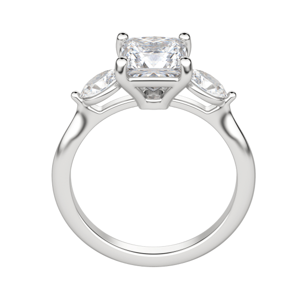 Rhea Classic Princess Cut Engagement Ring, Hover, 18K White Gold, Platinum, 