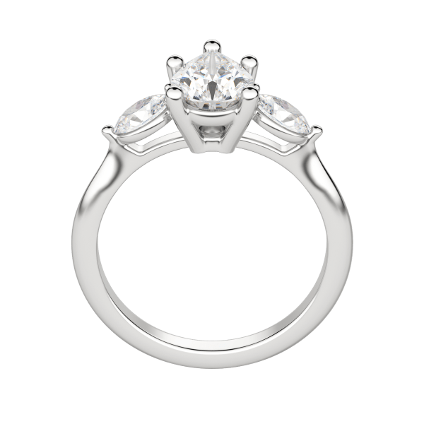 Rhea Classic Pear Cut Engagement Ring, Hover, 18K White Gold, Platinum, 