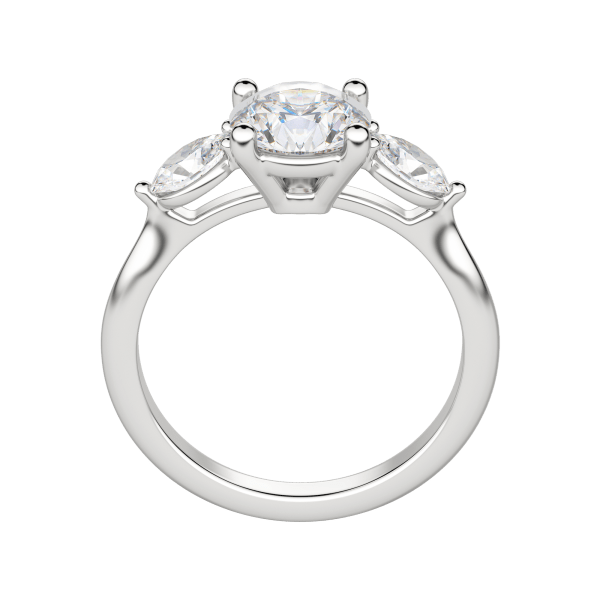 Rhea Classic Round Cut Engagement Ring, Hover, 18K White Gold, Platinum, 