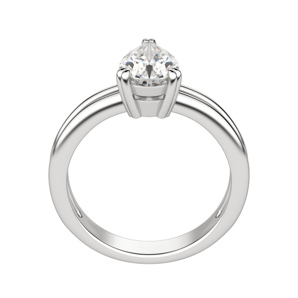 Roma Pear Cut Engagement Ring, Hover, 18K White Gold, Platinum, 