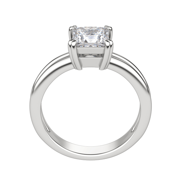 Roma Princess Cut Engagement Ring, Hover, 18K White Gold, Platinum, 