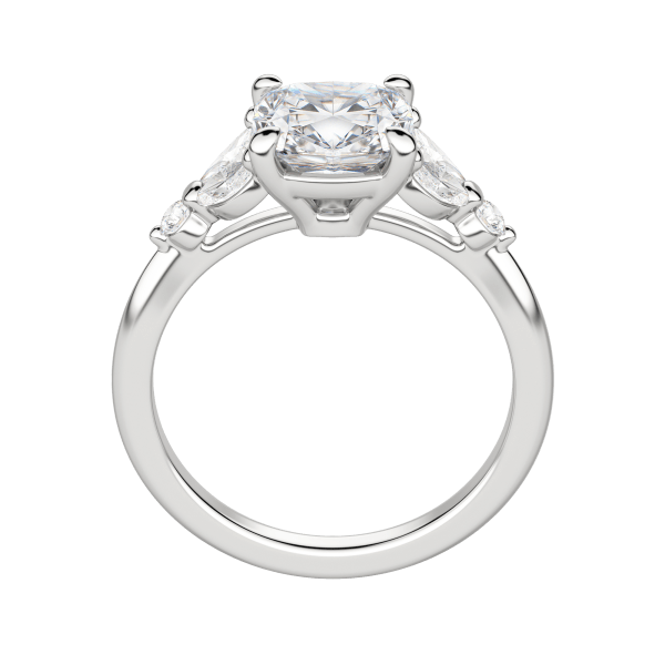 Sera Cushion Cut Engagement Ring, Hover, 18K White Gold, Platinum, 
