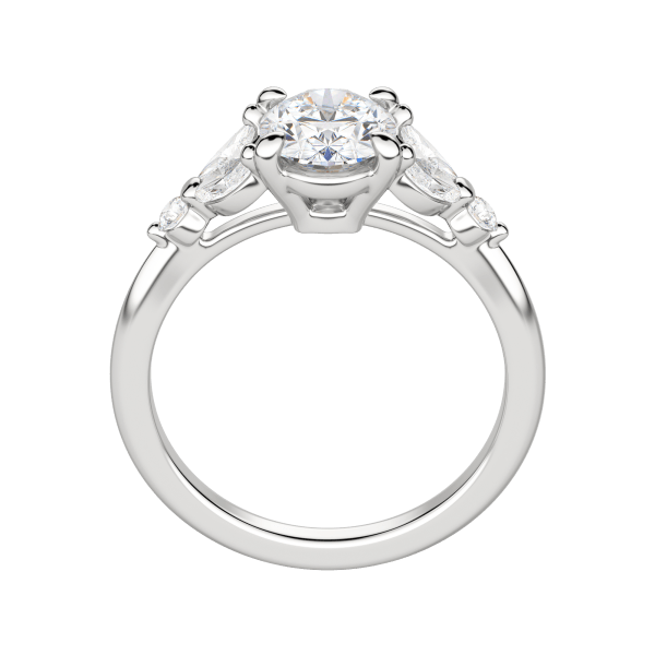 Sera Oval Cut Engagement Ring, Hover, 18K White Gold, Platinum, 