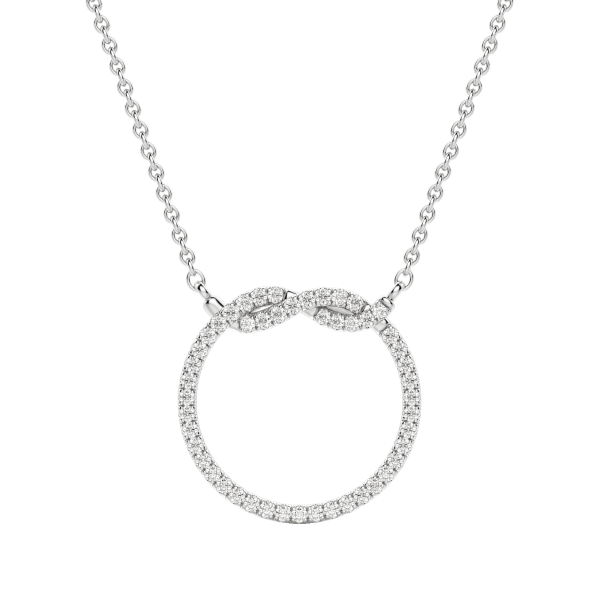 Silver Twisted Circle Necklace, Default, 