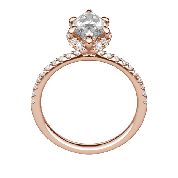 Sora Marquise Cut Engagement Ring, Hover, 14K Rose Gold, 