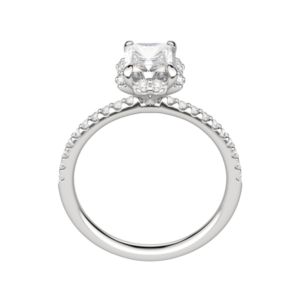 Sora Radiant Cut Engagement Ring, Hover, 18K White Gold, Platinum, 