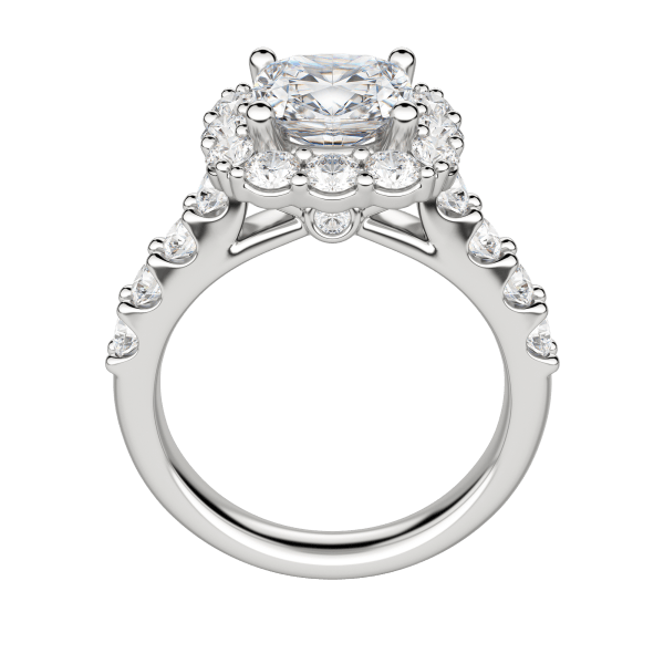 Vail Bold Cushion Cut Engagement Ring, Hover, 18K White Gold, Platinum