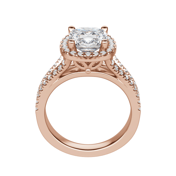 Vara Cushion Cut Engagement Ring, Hover, 14K Rose Gold, 