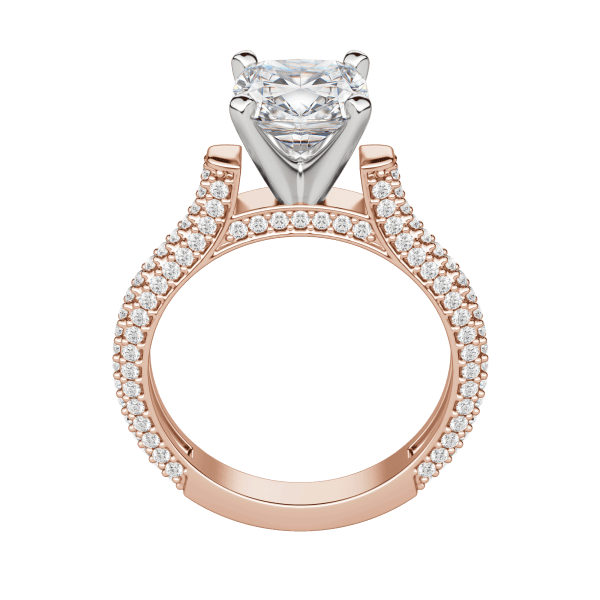 Vita Cushion Cut Engagement Ring, Hover, 14K Rose Gold, 